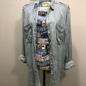 Light wash denim style shirt